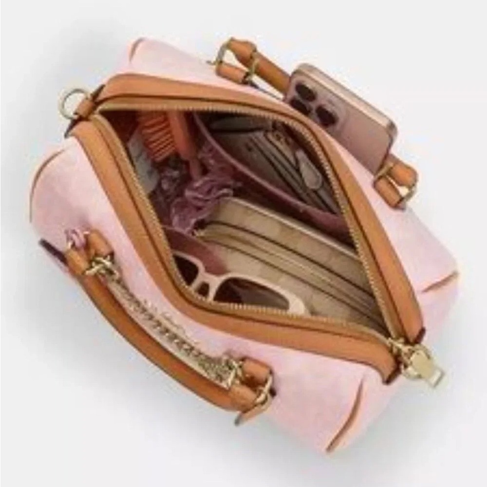 NWT!COACH Medium Rowan Satchel Bag In Signature Canvas With Charms(CEA18) - Picture 6 of 8